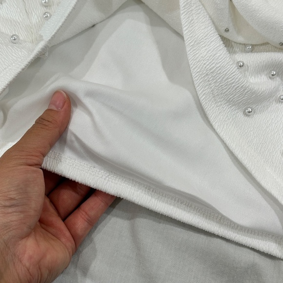 WINDSOR OH MY PEARL FAUX WRAP MINI SKIRT - Picture 8 of 12